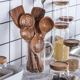 Handmade Wooden Kitchen Utensils 7-Piece Set