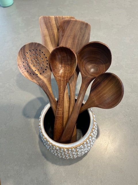 Handmade Wooden Kitchen Utensils 7-Piece Set