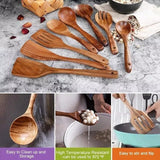 Handmade Wooden Kitchen Utensils 9-Piece Set