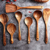 Handmade Wooden Kitchen Utensils 7-Piece Set